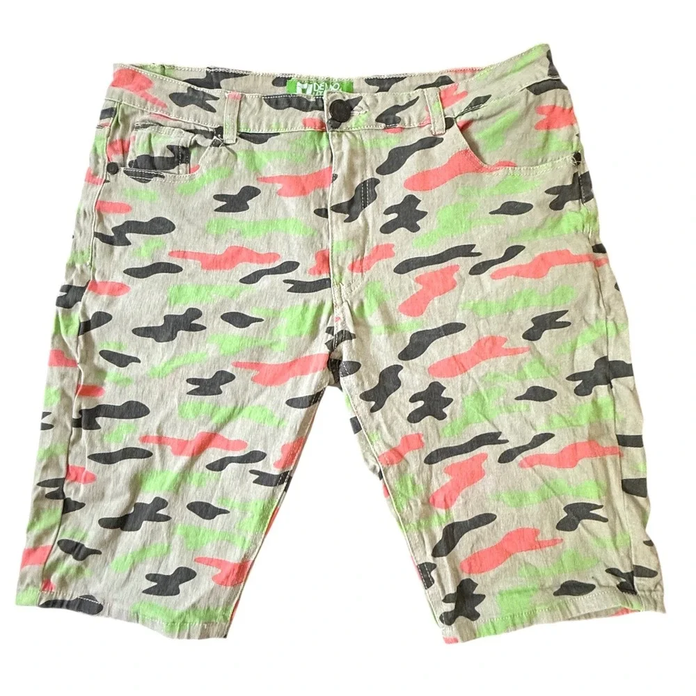 Demolition‎ Mens Camo Shorts Size 40 Multicolor Neon Green Pink Grey 2019